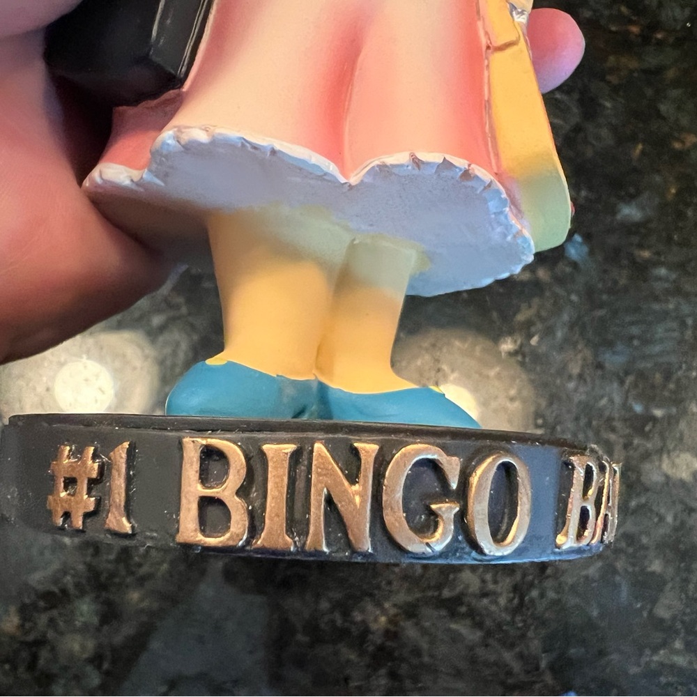 New in Box #1 Bingo Babe Bobbing Head Figurine in Pink Dress - Picture 6 of 10